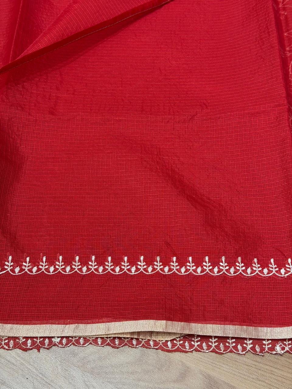 Floral Muse (Kota saree) Red - Image 6
